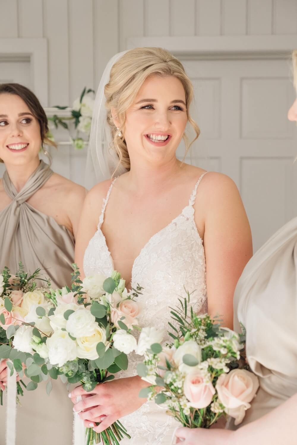 Bride smiling, ready for her Moxhull Hall wedding