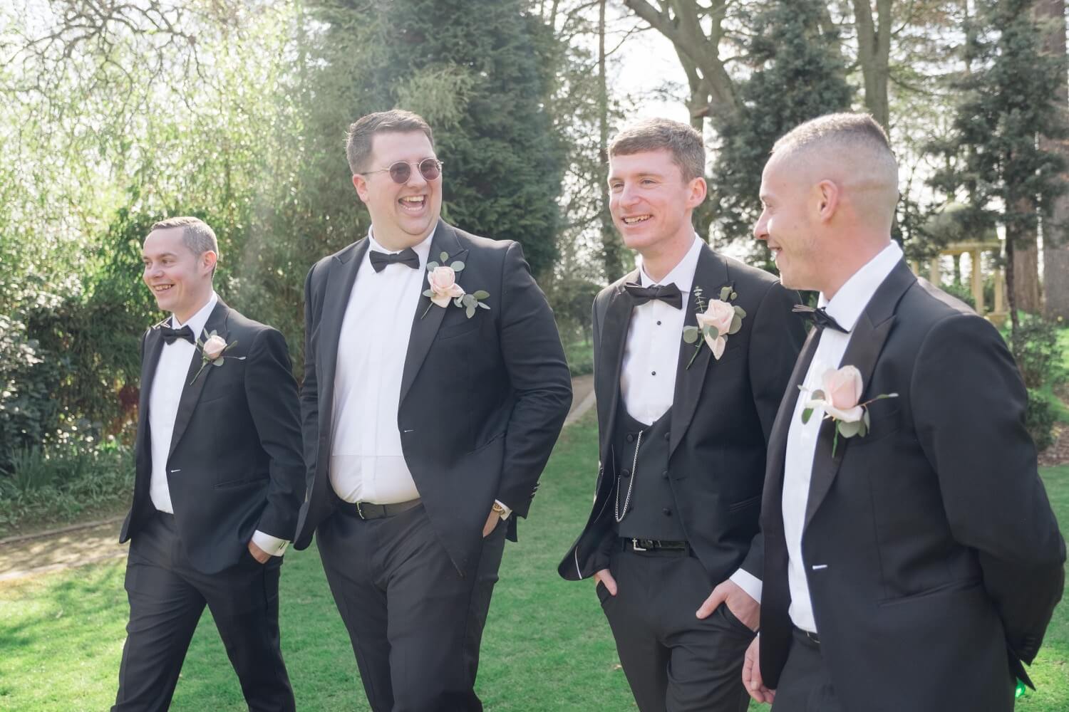 The groom's party at Moxhull Hall