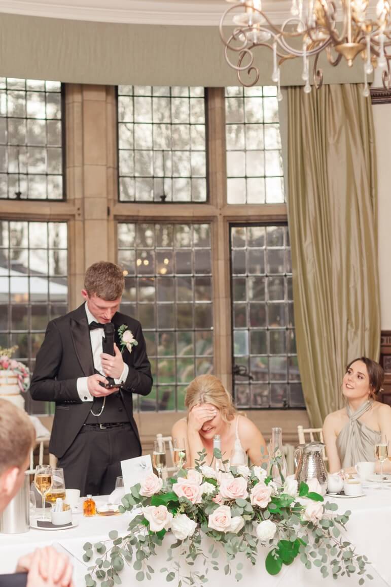 Groom giving his speech at Moxhull Hall
