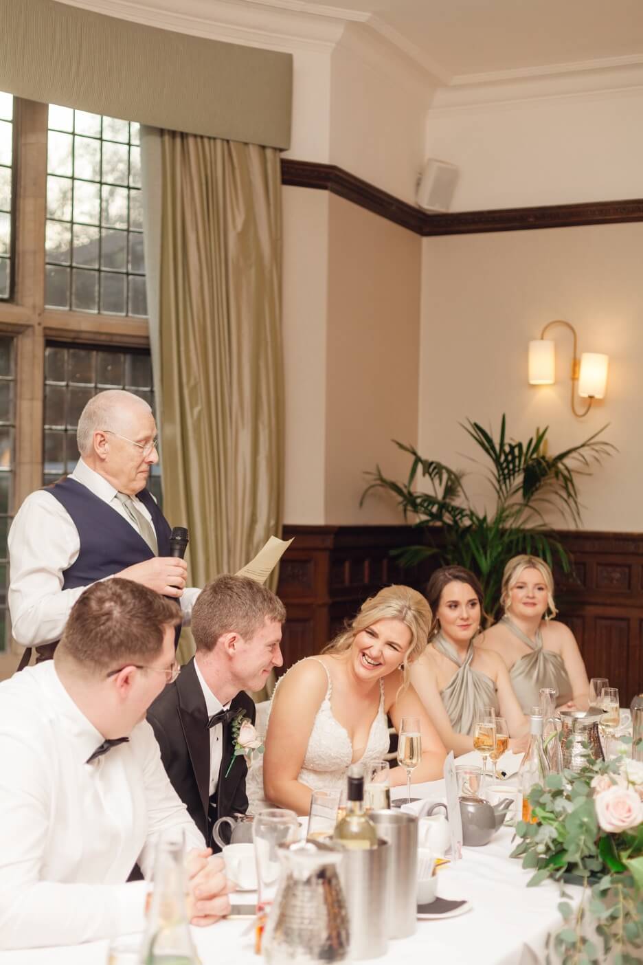 Father of the bride during his speech at Moxhull Hall