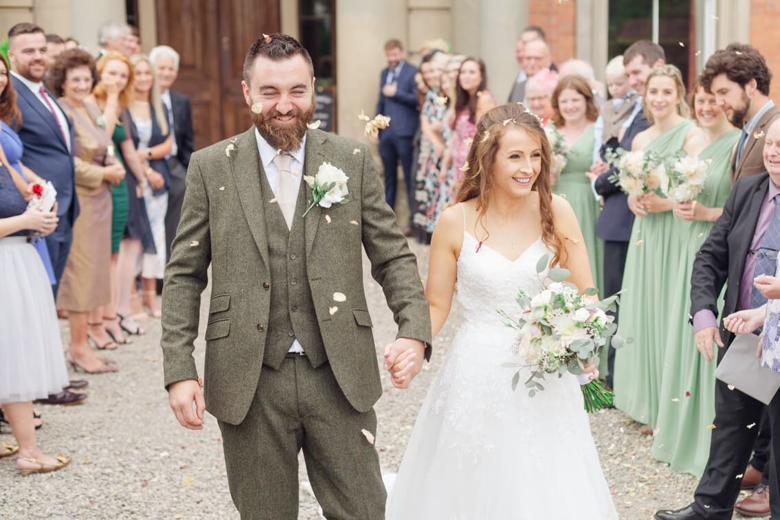 Confetti outside Netley Hall