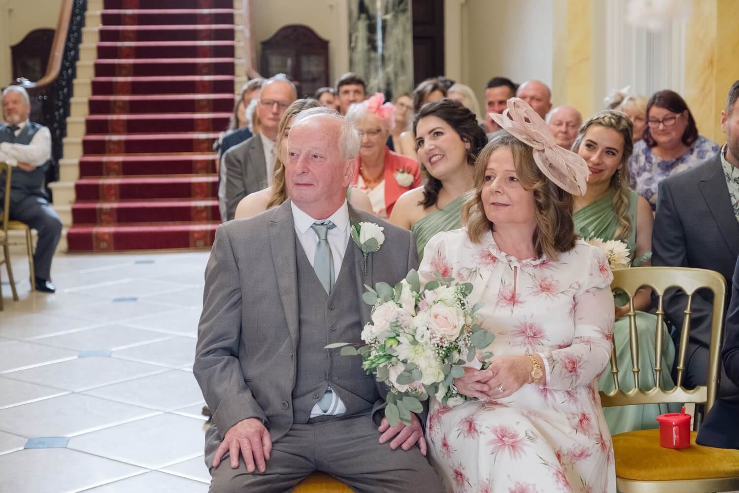 The mother of the bride during the ceremony