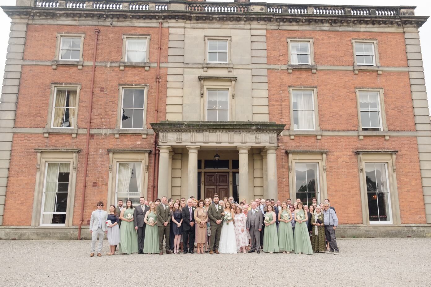 The wedding party in front of Netley Hall