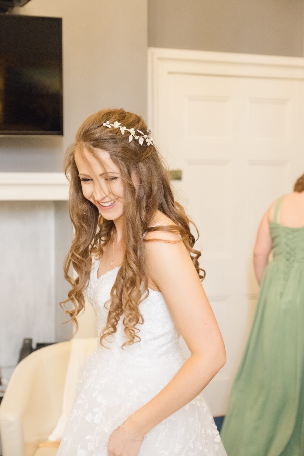 Annabelle in her wedding dress at Netley Hall