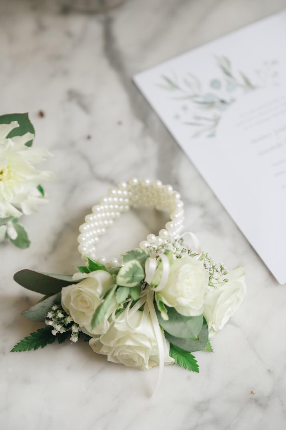 A flower bracelet detail at Netley Hall