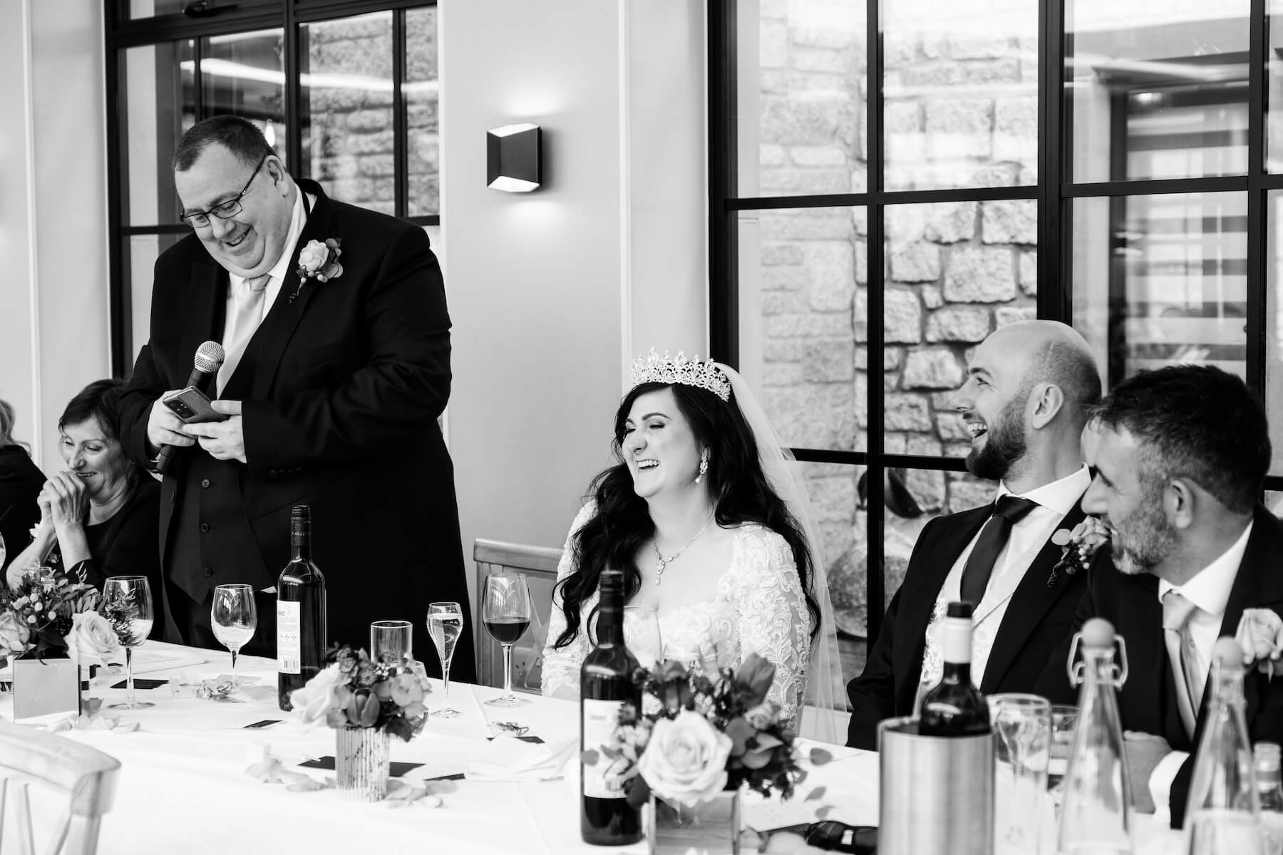 Speeches during the wedding breakfast at The Pear Tree Purton