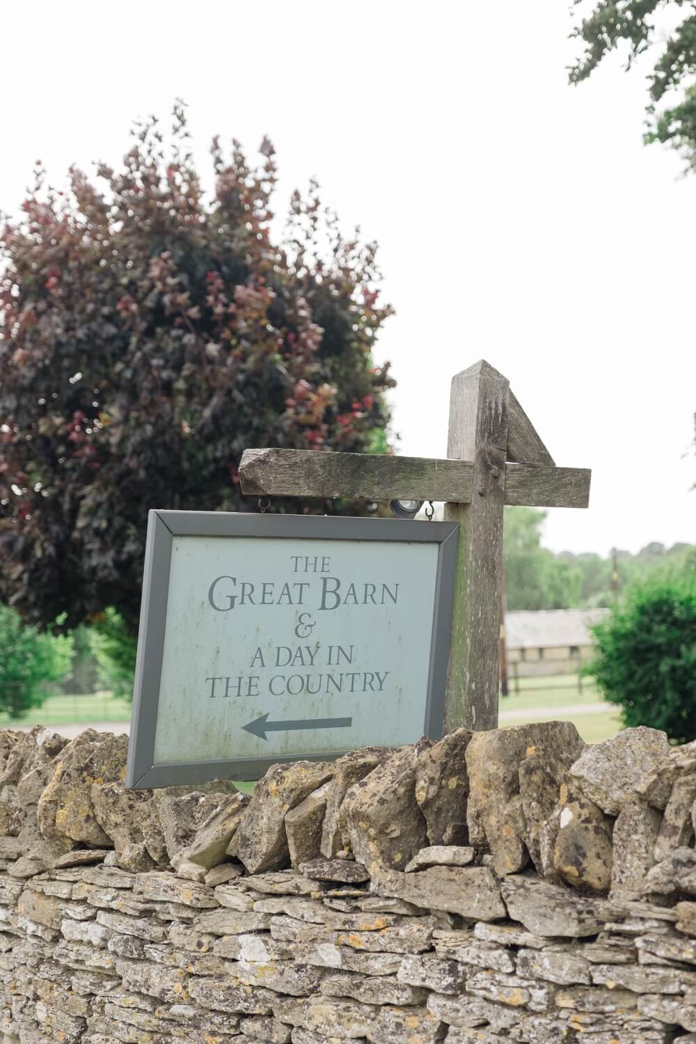 The Great Barn Aynho wedding venue signage