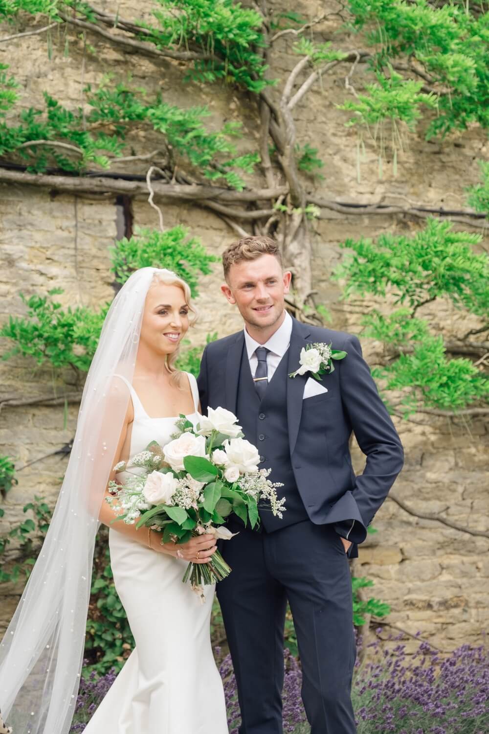 Bride and groom portrait at The Great Barn, Aynho