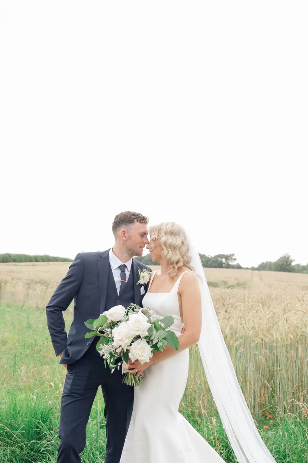 Bride and groom portrait at The Great Barn, Aynho