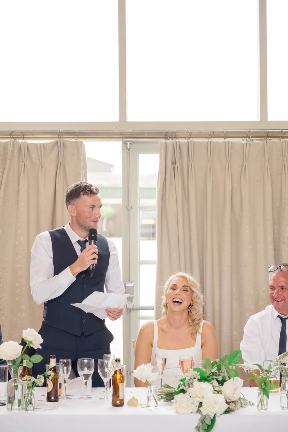 Groom giving his speech at The Great Barn, Aynho