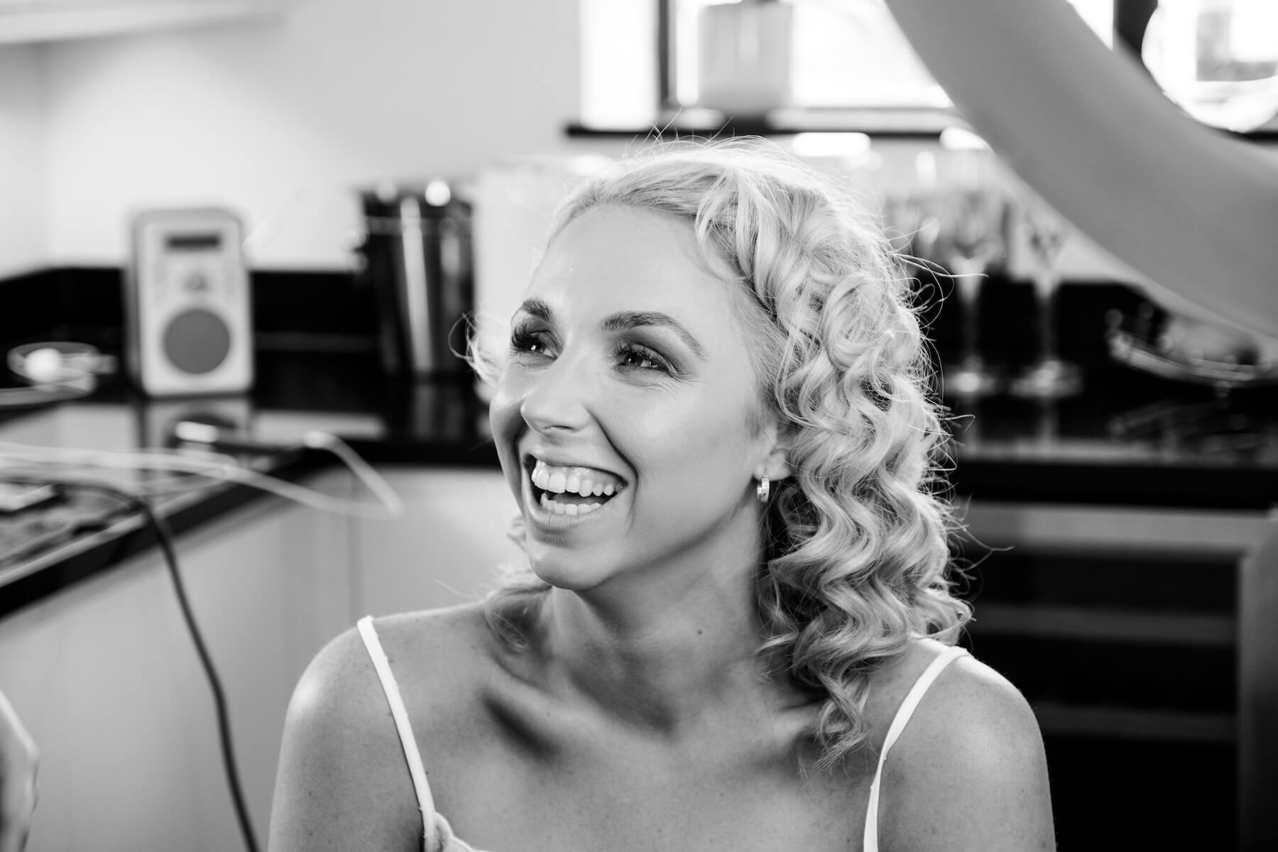 Bridal preparations before the wedding at The Great Barn, Aynho