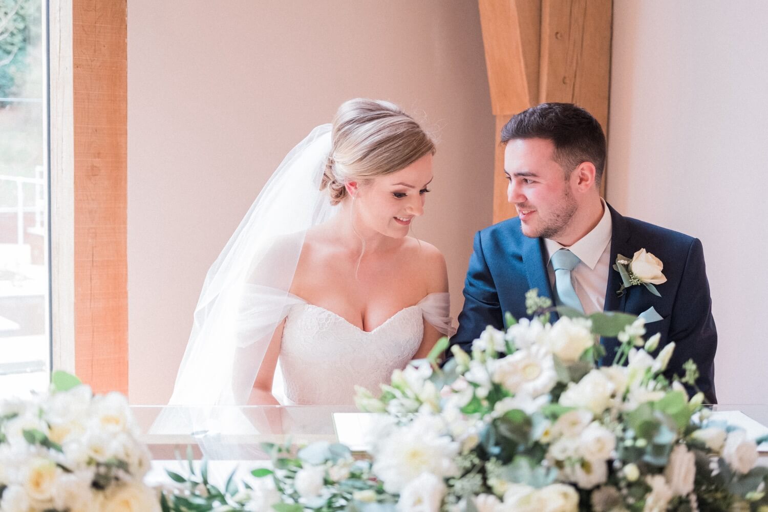 Signing the register at The Mill Barns