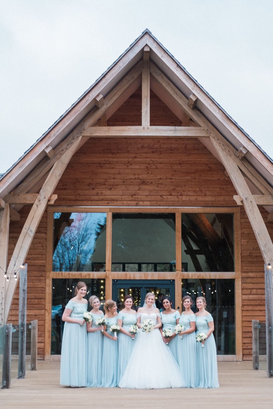 The bridal party at The Mill Barns