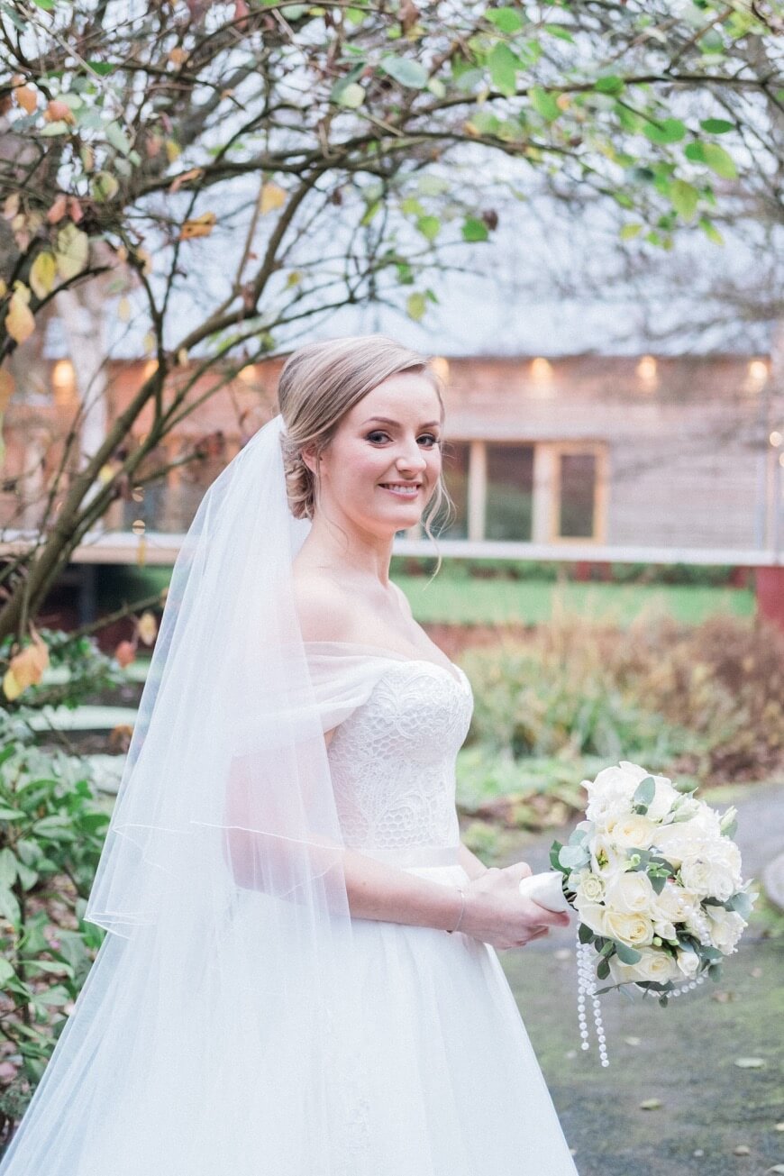 Portrait of the bride at The Mill Barns