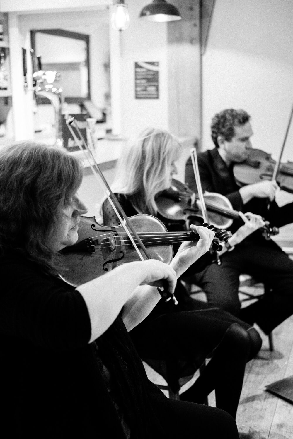 String quartet playing at the drinks reception