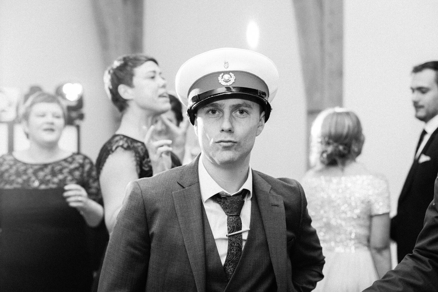 Guest wearing a hat on the dance floor