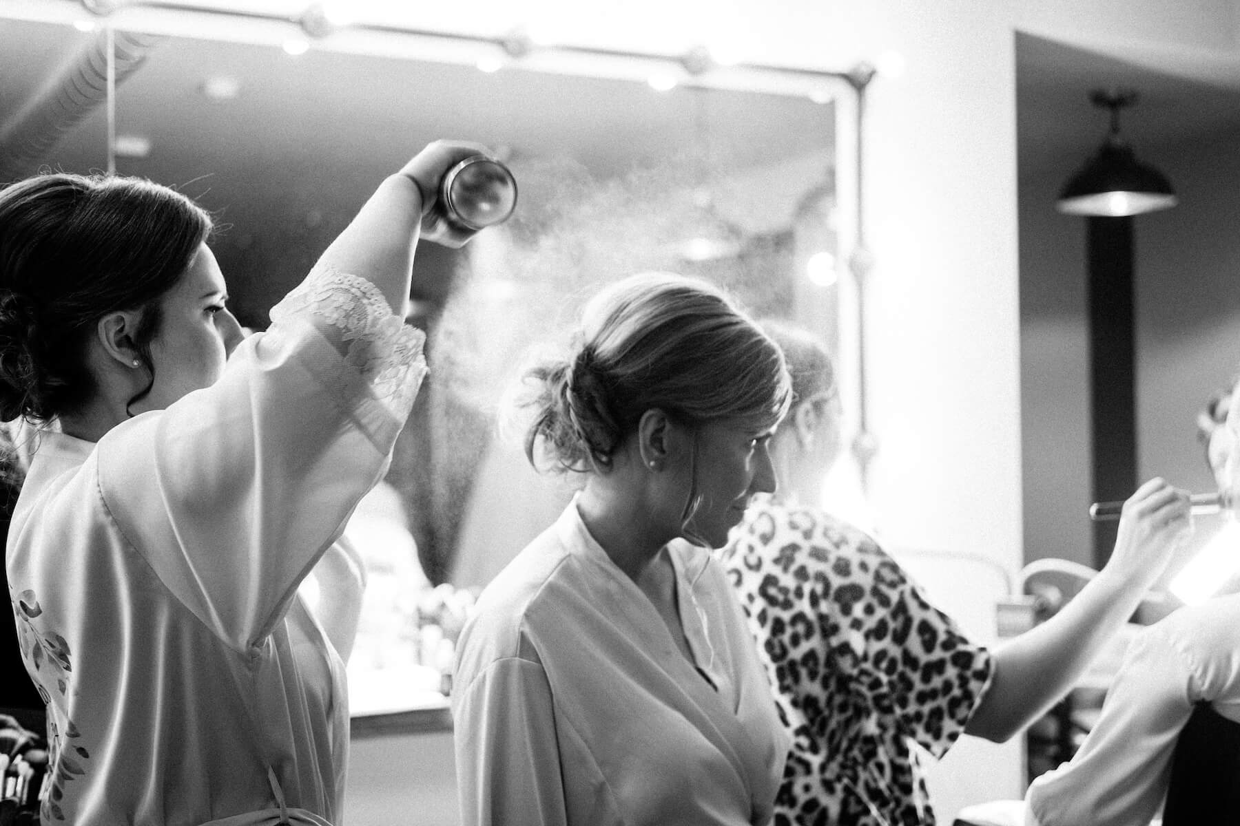 Bridal preparations at The Mill Barns, Shropshire