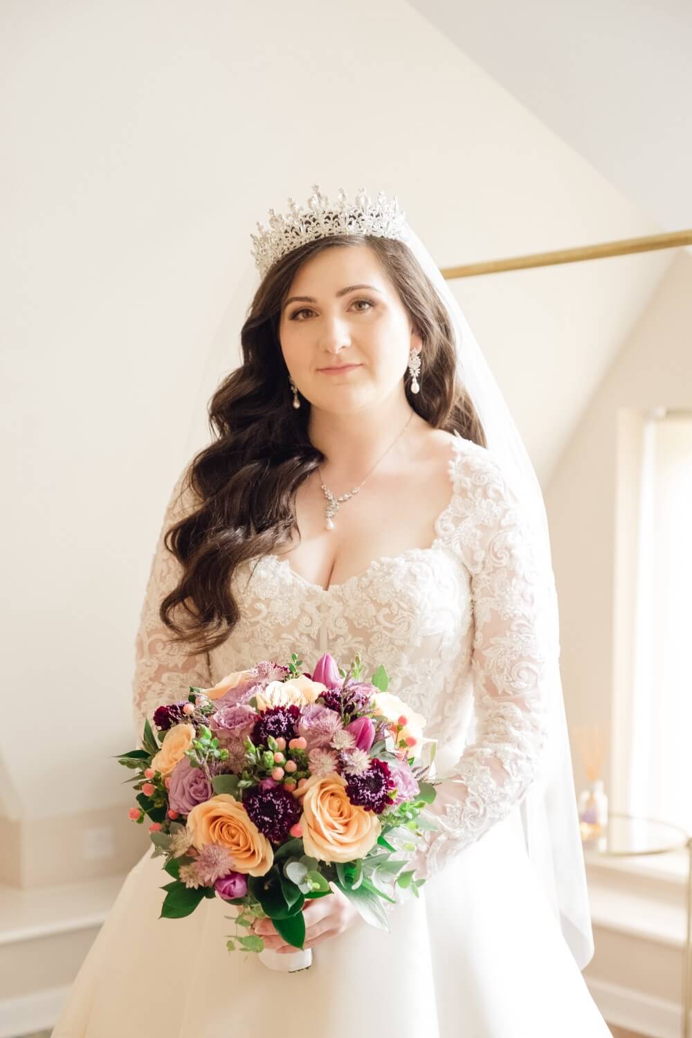 Bride ready for the ceremony at The Pear Tree