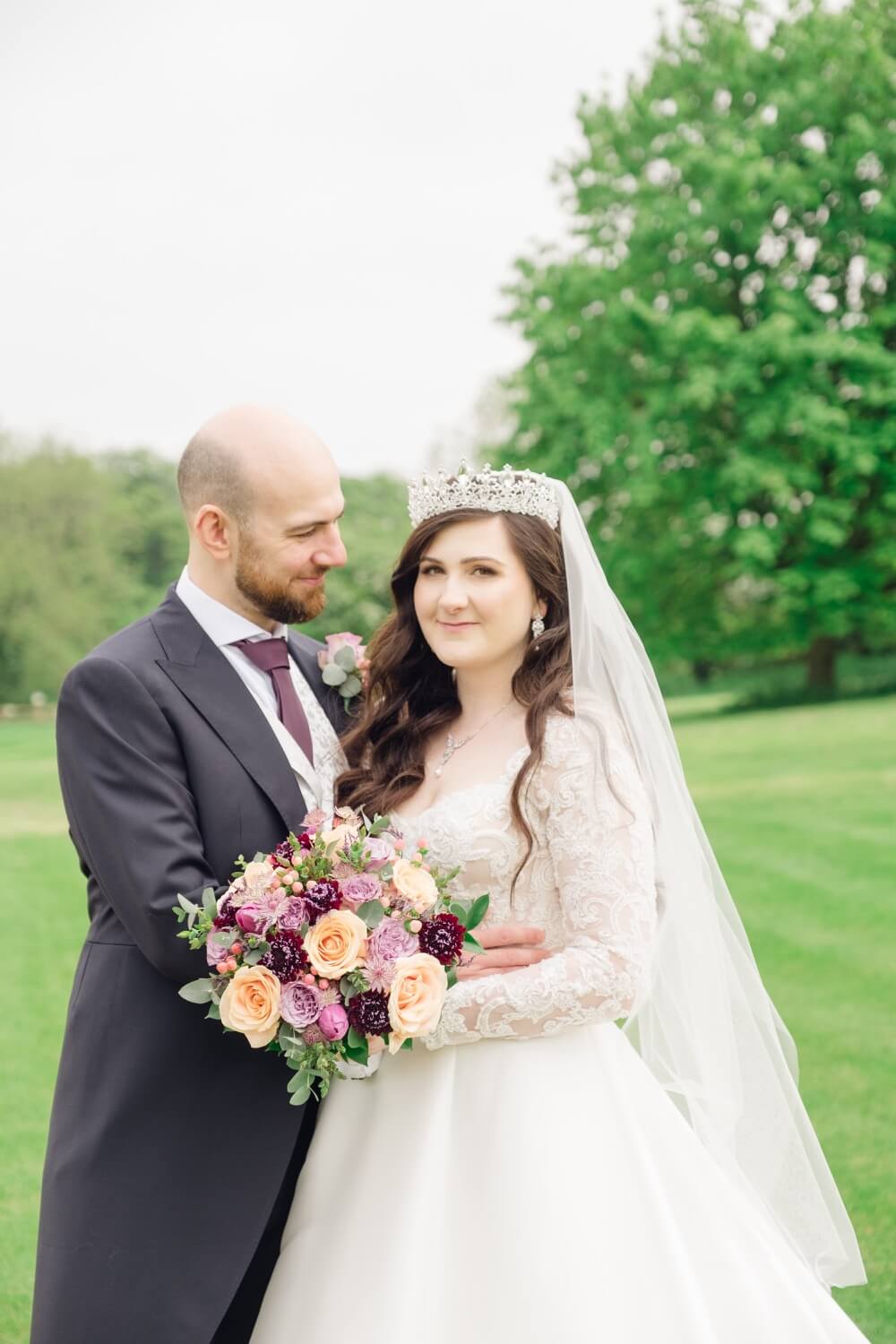 Bride and groom portrait at The Pear Tree Purton
