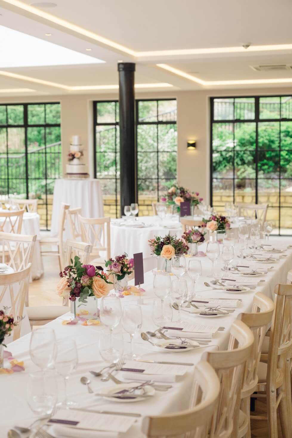 Wedding breakfast layout at The Pear Tree Purton