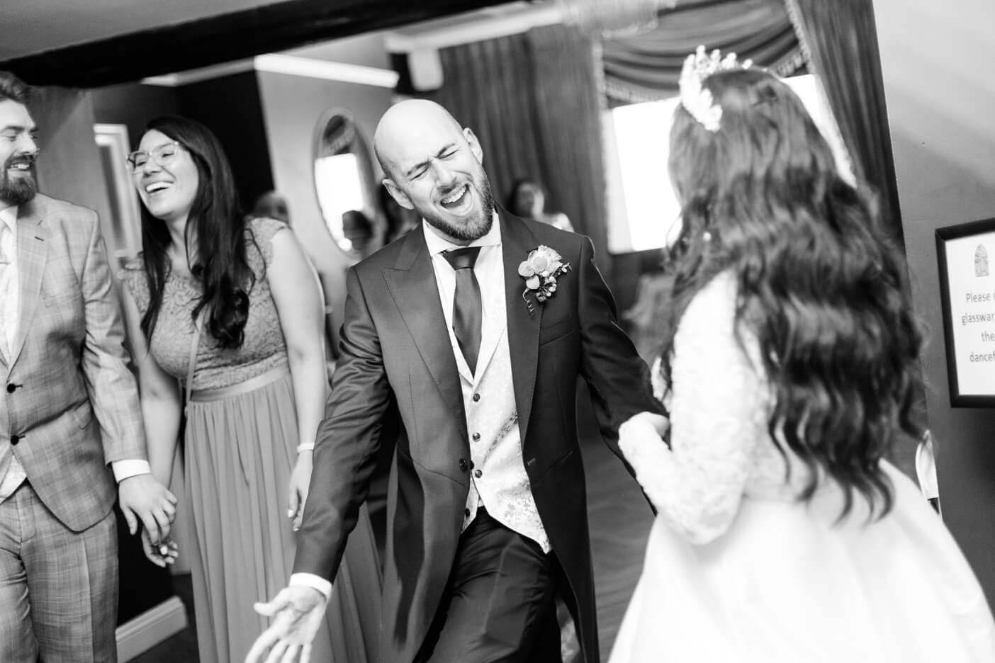 Groom dancing during the evening at The Pear Tree Purton