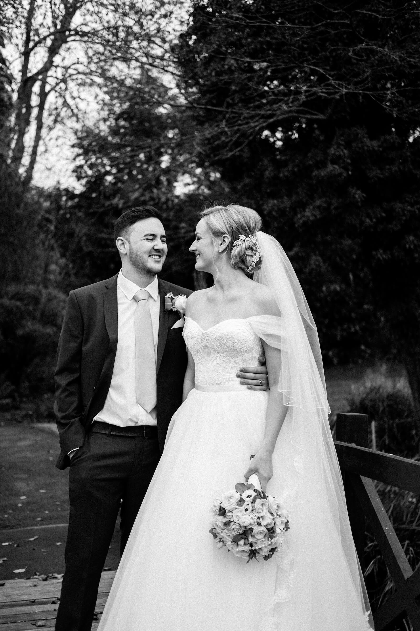 Bride and groom portrait at The Mill Barns, Shropshire