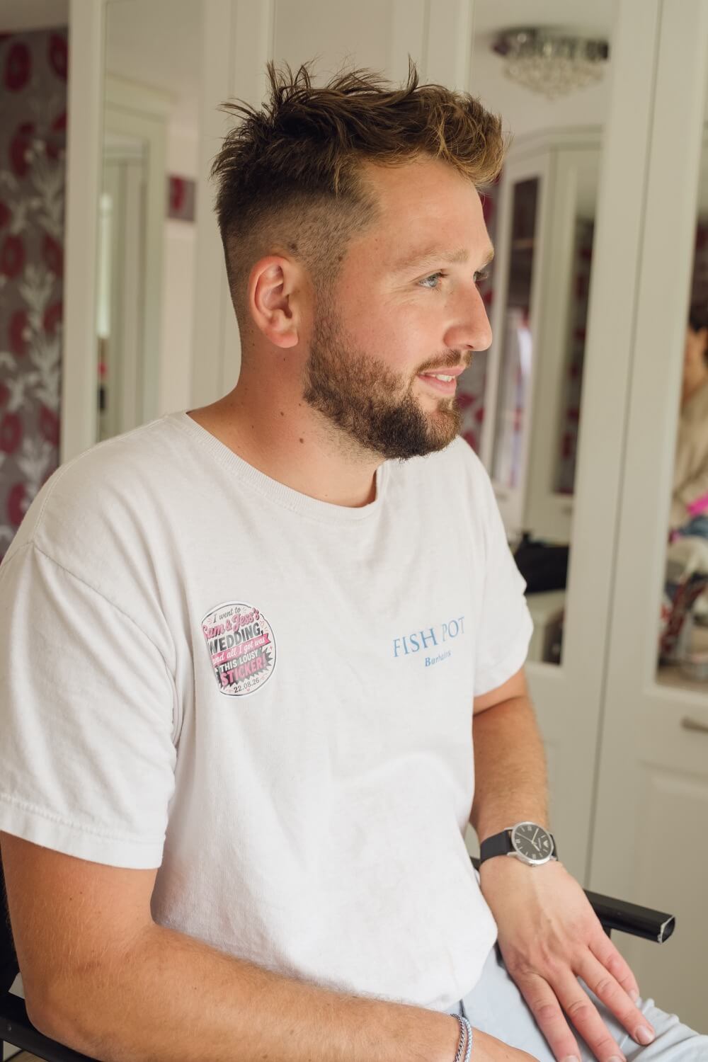 The groom getting ready at Hencote