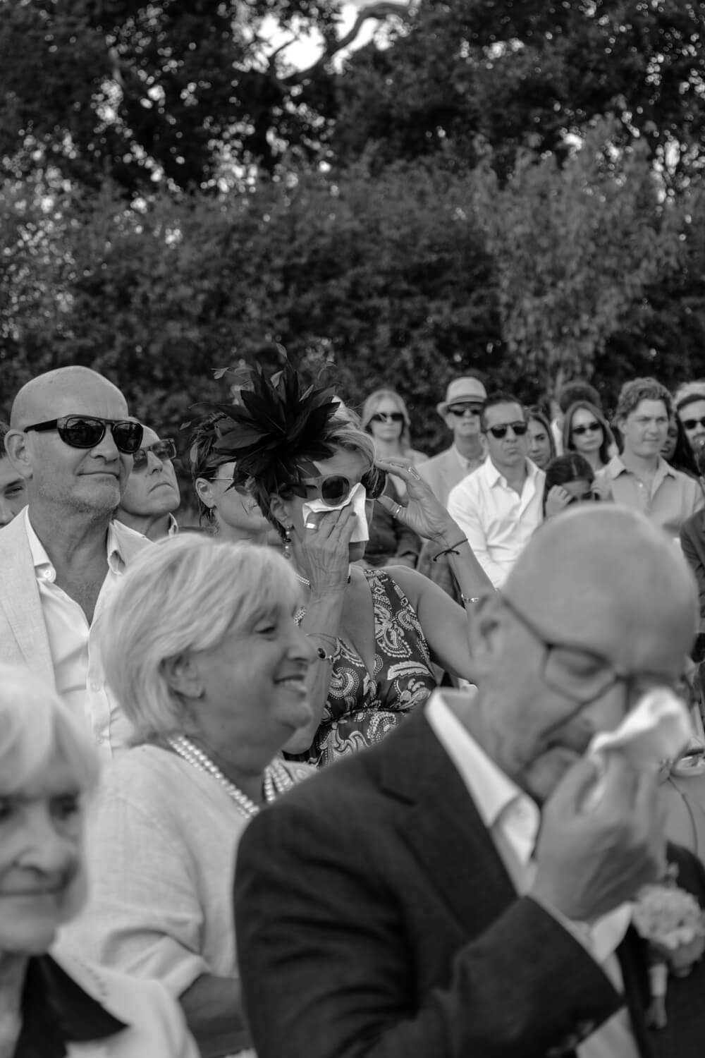 Tearful guests during the ceremony
