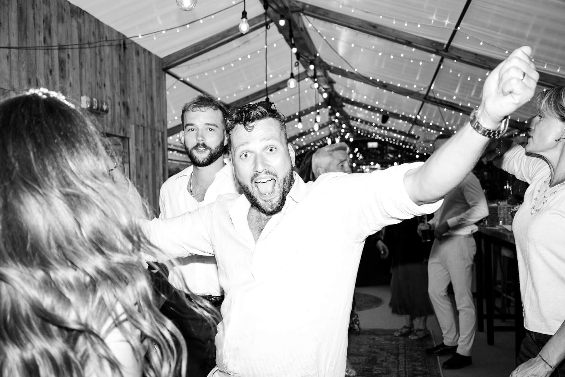 Guests dancing at the evening reception at Hencote