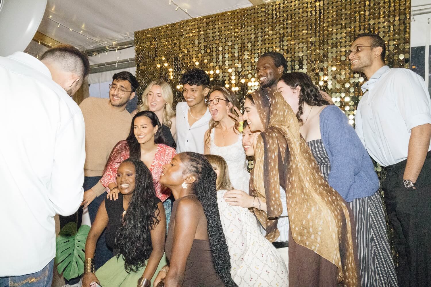 Guests posing for the photobooth