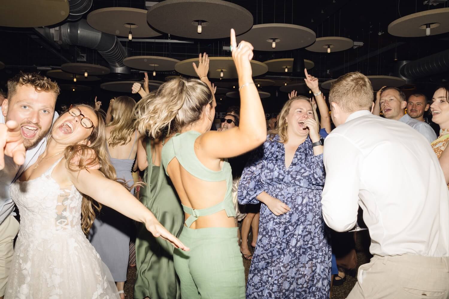 Guests dancing at the rave