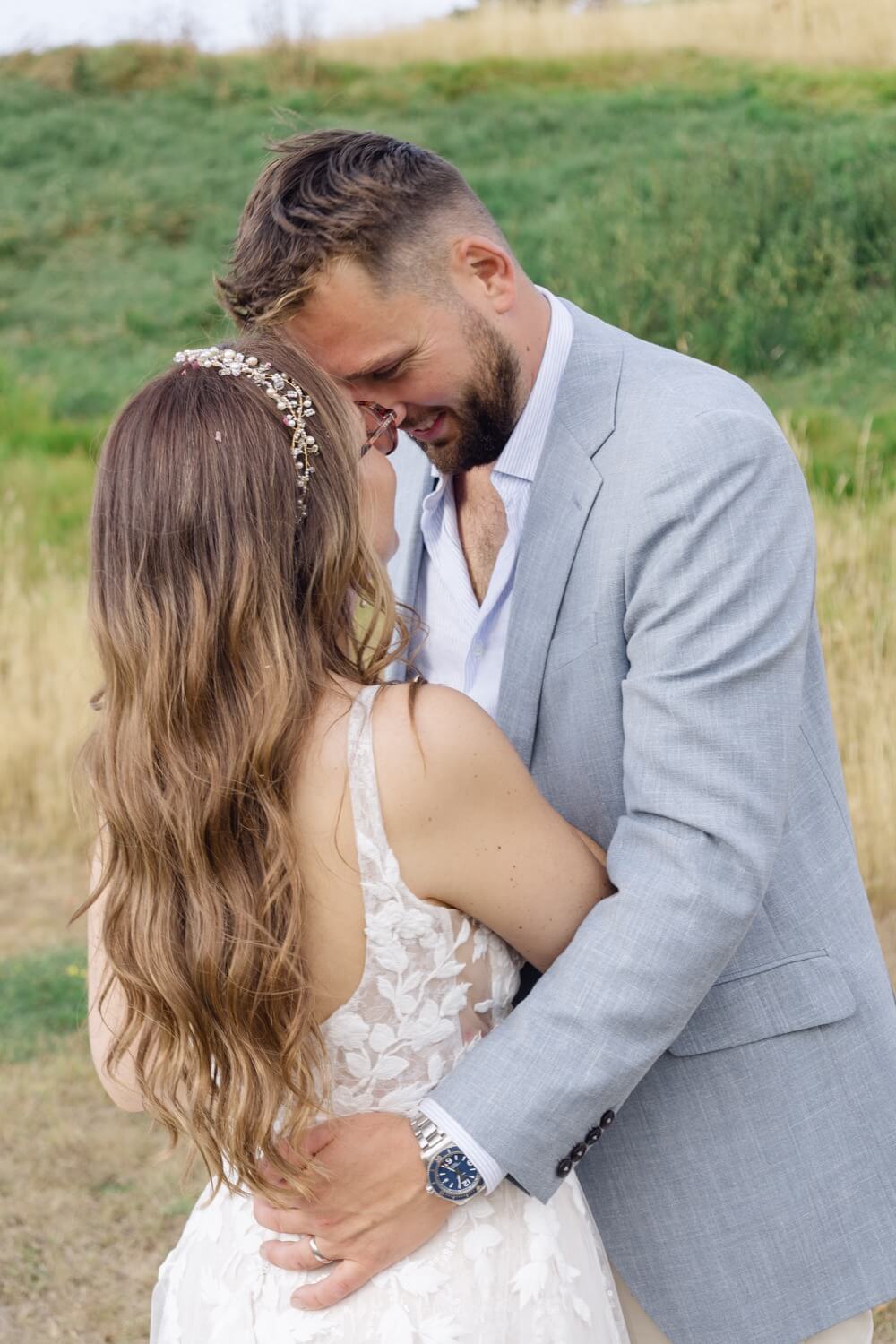 Jess and Sam during their couple portraits at Hencote