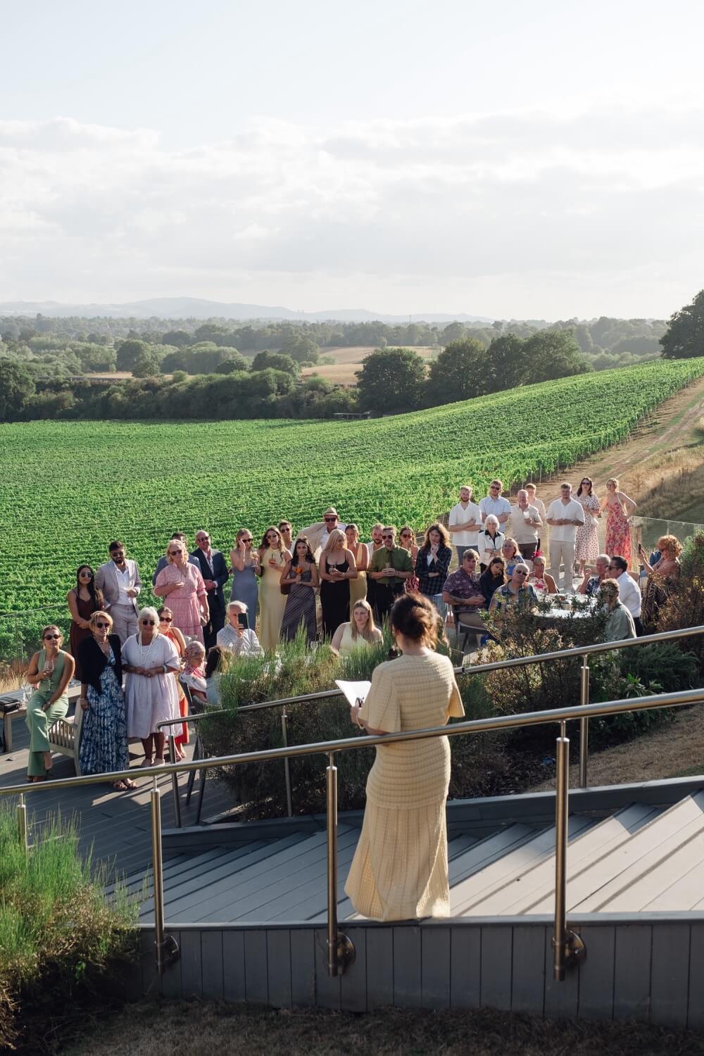 The mother of the bride giving a speech